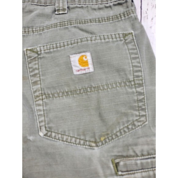CARHARTT Carpenter Work Shorts Green Cotton B147 LBR Original Fit Men's Sz 38 - Picture 7 of 11